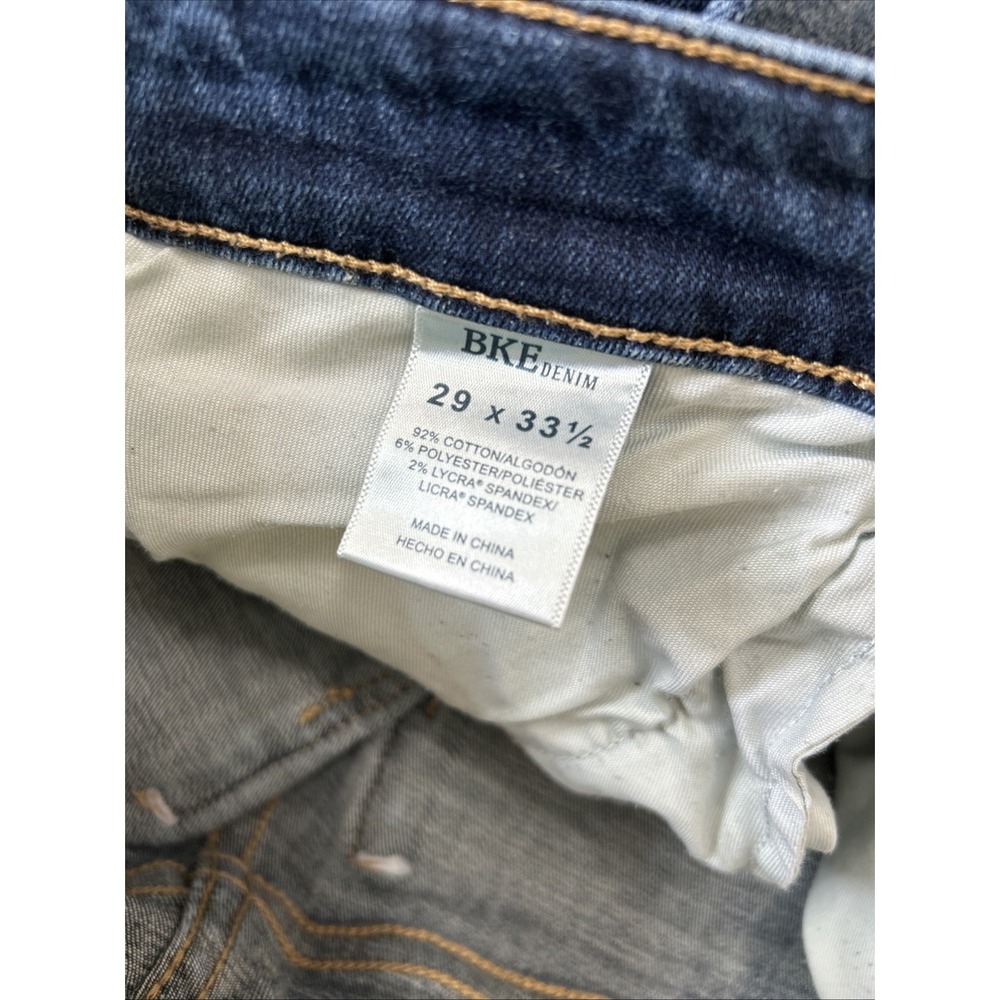 Bke Payton size 29x33.5 Dark Wash Universal Fit Mid Rise Bootcut Jeans *J187 - Picture 5 of 6